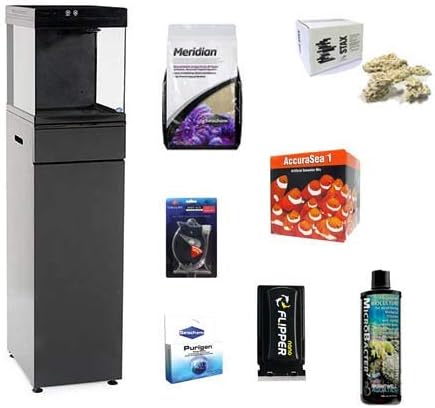 Cubey JBJ 10 Gallon Black Aquarium with Stand Basic Reef Bundle