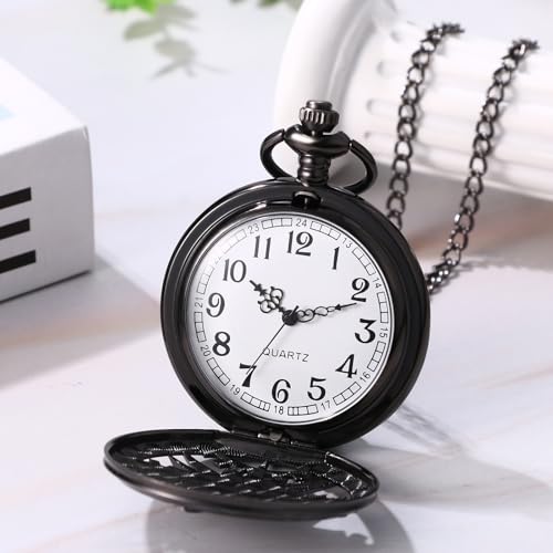 Image of JewelryWe Vintage Pocket Watch Cool Gear Steampunk Retro Pendant Necklace Watches for Men Women Halloween Costumes Daily and Office