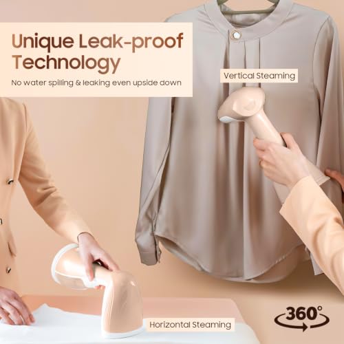 Image of Portable Hand Held Steamer for Clothes - 1350W Handheld Clothes Steamer, 15S Rapid Heating, Garment Wrinkle Remover Fastly Make Clothes Soft, Large-Capacity Iron for Hotels /Travel