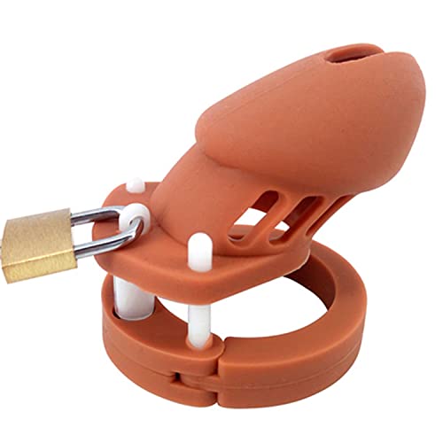 Shuntianfu Le Bavoir Court en Silicone et la Cage à Jouets en Silicone Multi-Cercles Vous feront découvrir Un Nouveau Monde~ 121B (Brun) Cover