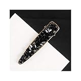 tamaño: 1.5 * 7.5cm 1 Unid Clip De Pelo De Cristal Herramienta De Estilo De Horquilla De Pico De Pico Abrazadera Broches De Oro Clip Lateral Accesorios For El Cabello De Las Mujeres Shiny (Color : Bark Black)