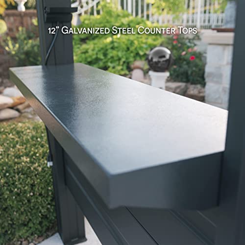 Backyard Discovery Rockport Black Metal Steel Grill Gazebo, Insulated Steel Roof, Cook Station, Barbeque, Patio, Deck, Withstand Wind And Snow, Corrosion Resistant, Reduce Heat Transfer, Power Ports #TOP7