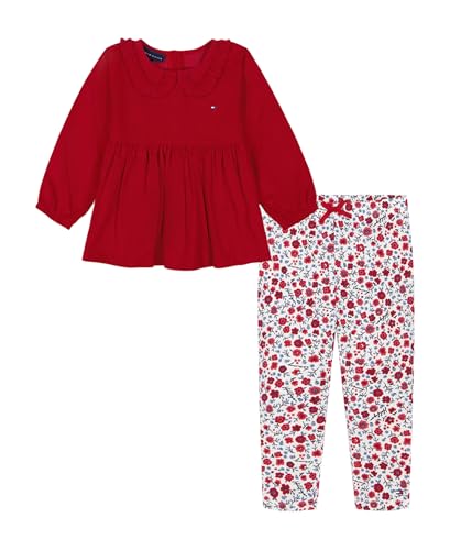 Image of Tommy Hilfiger Baby Girls 2-Piece Top and Legging Set