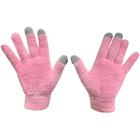 Eurow Moisturizing Gloves with Aloe Infused and Touch Screen Fingers, Scented, Durable, and Reusable, Pink, 1 Pair Cover