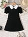 Ltvoo Girls Summer Dress White Collar Ruffle Short Sleeve Casual Hem A Line Dresses Fashion Swing Dress for 4-7Y (7 Years)