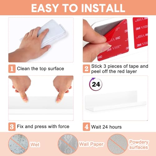 SHMSHNG Scaffale a Muro Senza Forare Scaffale