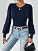 LIGHT DOT Women's Long Sleeve Bodysuit Tops Going Out Pop Sheer Sleeves Fashion Leotard Shirts (Navy, M)