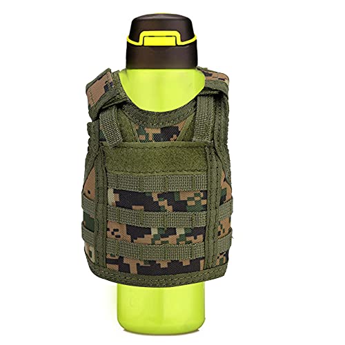 bizofft Bierweste, Wear-Mini Miniatur Weste für 350ml-550ml Flaschen für den Außenbereich(Jungle Digital)
