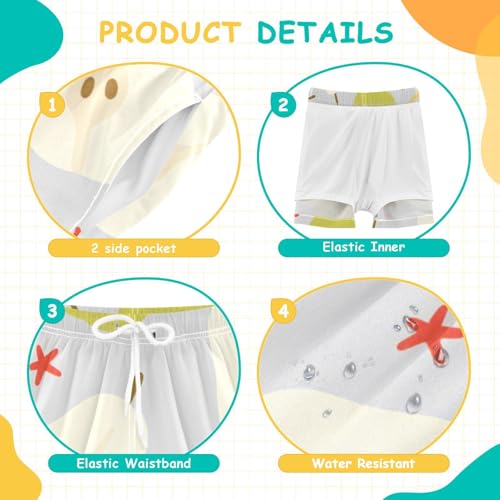 GuoChe Swim Shorts for Boy Little Boys Drawstring Workout Shorts with Liner Lot of Pears4