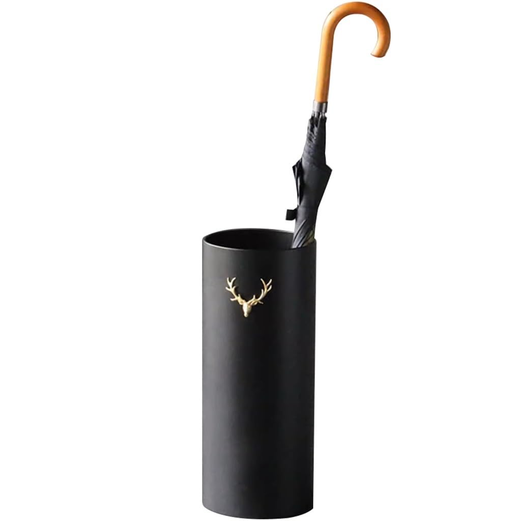 Flyiodfcxv Black Umbrella Stand, Classic Style Cylindrical(Black)