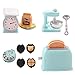 Miniature Dollhouse Kitchen Set 1:12 Decoration Waffle Maker Toaster Scale Stand Mixer Flour 10PCS Modern Doll House Furniture Accessories Kit Pretend Play (Blue)