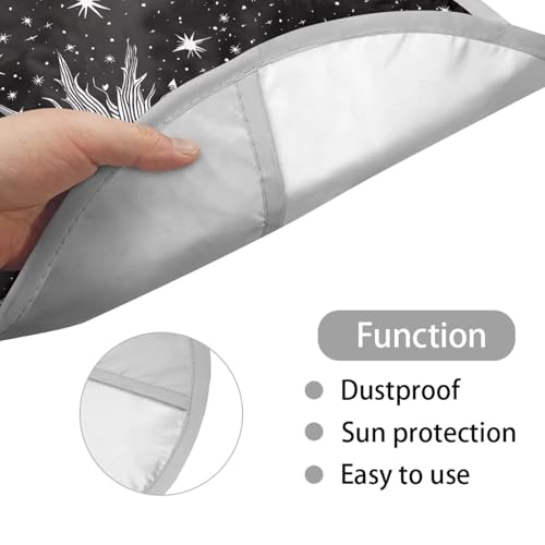 Image of Gothic Sun Moon Steering Wheel Sunshade Car Interior Sunshade Car Steering Wheel Sun Shade Cover Easy to Install Removable Automotive Accessories for Car Truck SUV