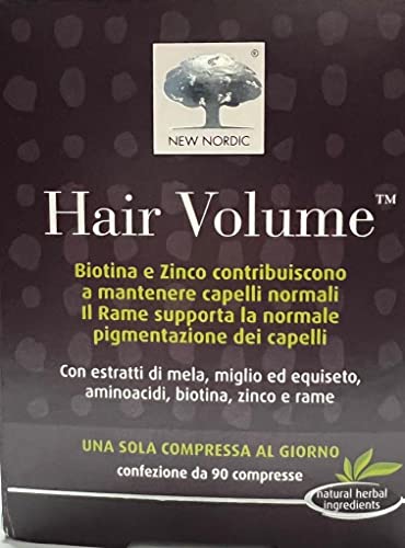 New Nordic Hair Volume Tablets | 3000 Mcg Biotin & Biopectin Apple Extract For Healthy Hair Growth | Reduce Thinning & Shedding For Naturally Fuller Thicker Hair | 90 Count (Pack Of 1) #TOP4