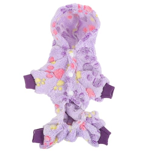 iplusmile フランネル製小型犬用連帽パーカー 保温性 軽量で着心地良い 犬服 防寒コスチューム 散歩や屋外活動に