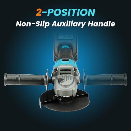 QIUMIN Accu Haakse Slijper 125 mm, 10.000 tpm, Brushless Motor, 2 x 4,0Ah, voor Metaal, Steen, Hout - Afbeelding 4