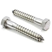 Bolt Dropper 1/2" x 3" Stainless Hex Head Lag Bolt Screws, 10 Pack, 304 18-8 Stainless Steel Coach Bolts/Large Screws for Wood with Plain Finish by Bolt Dropper