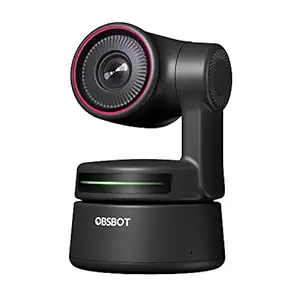OBSBOT Tiny PTZ 4K Webcam, AI Powered Framing & Autofocus, 4K Video Conference Camera with Omni-Directional Mics, Auto Tracking with 2 axis Gimbal,HDR,60 FPS, Low-Light Correction