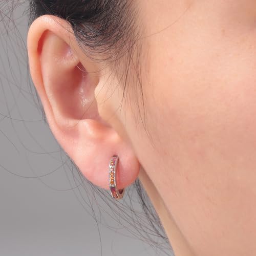 CiNily Brincos de argola pequenos, brincos de argola de opala criada para mulheres, meninas, brincos