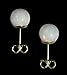 14k Gold Created Opal Round Stud Earrings