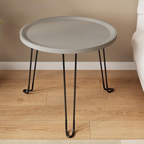 YZMJXNYY Mesa Auxiliar de Sofá Plegable, Mesa de Centro Redonda, No Necesita Instalación, Soporte de Carga Estable, Adecuada for Salas de Estar Pequeñas, Apartamentos, Salones(Gray)