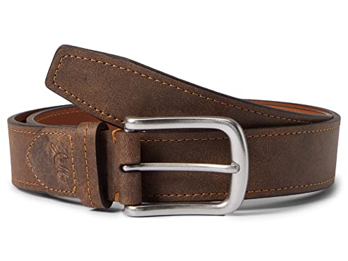 Johnston & Murphy Collection Knox Belt - Belt for Men - Silvertone Buckle Closure - Leather Construction