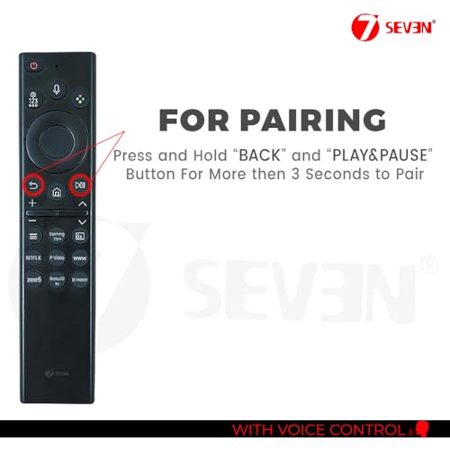 Image of 7SEVEN Compatible with Samsung TV Remote RM-G2700 V4 Model with Bluetooth Voice Command Suitable for Neo OLED 8K Gaming Series Television - Match Remotes Key by Key Exactly with Existing Remote
