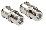 iMBAPrice (2 Pack) F-Jack to F-Quick Push On Plug - Male/Female - Adapter