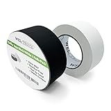 Weltroice Gaffer Tape Mix Colors, Heavy Duty Gaffers Tape, Matte Non-Reflective Pro Gаff Tape, Hand Tear, No Residue, for Cable, Stage, Photography 2 Inch x 30 Yards * Two Black/White Rolls