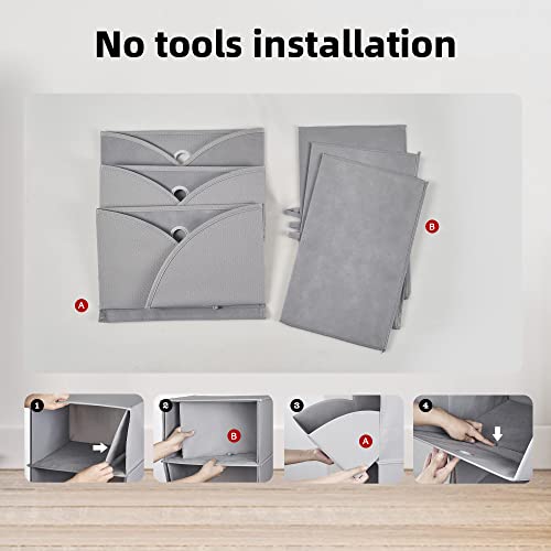 Jomola Rolling Storage Cart With 3 Drawers, Utility Cart With Wheels, Fabric Storage Cube Bin With Cover Collapsible Organizer Cart For Dresser Bedroom Dorm Home Office Mobile File Filing Cabinet Gray #TOP3