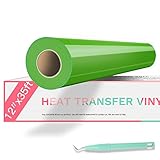 HTVRONT HTV Vinyl Rolls Heat Transfer Vinyl - 12' x 35ft Grass Green HTV Vinyl for Shirts, Iron on Vinyl for All Cutting Machines - Easy to Cut & Weed for Heat Vinyl Design (Grass Green)