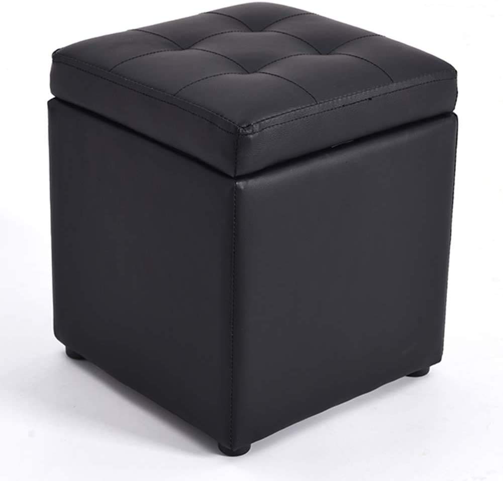 Pouf de rangement en cuir résistant pour éliminer le désordre du salon