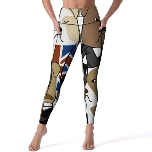 Leggings pour fitness gym jogging pantalon de sport imprimé chien S