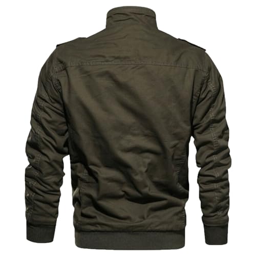 Heren Fleece Gevoerd Jack Winter Casual Vrachtjas Militaire Jas Katoen Bomberjack Jassen Warme Dikke Windjack met Meerdere Zakken - Image 4