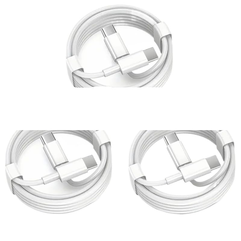 3 cables PD de 100 W USB C a USB tipo C, cable de datos de carga rápida (3 unidades - 1 m)