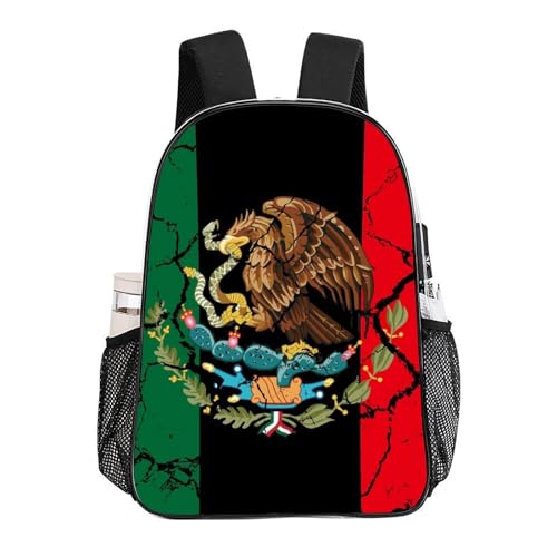 Lightweight Rucksack for Sports Travel Running - Big Capacity Multipurpose Transparent Bookbag, Black Mexico Flag Crack Art Travel and Sport Backpack Rucksack4