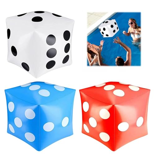YRUHAN 3 Piezas Dado Gigante Hinchables, Dados Hinchables Grandes, 30CM Cubo Inflable Grande, Seguros y Duraderos, Fáciles de Transportar, Adecuados para Juegos en la Piscina, Juegos en el Césped