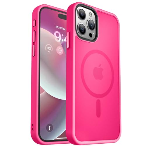 MOCCA Magnetic Shockproof for iPhone 15 Pro Max Case,Hot Pink
