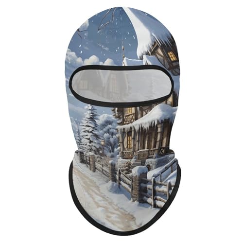 Balaclava para Hombres, Máscara de Esquí para Invierno, Escena Feliz de Navidad, Cubreboca para Ciclismo miniatura 1