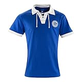 s04 trikot 18/19 Logostick im Brustbereich FC Schalke 04 Retro T-Shirt - Tradition - Shirt S04 Trikot div. Größen - Plus Lesezeichen I Love Gelsenkirchen Größe XL