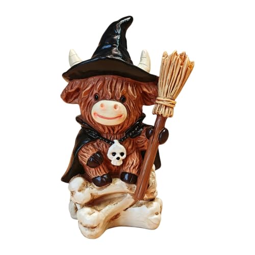 Halloweenowy Posąg Krowy Realistyczna Urocza Dekoracyjna Wykonana z Żywicy