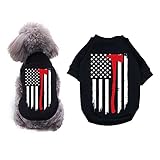 Dog Shirts Firefighter Thin Red Line Axe Flag T-Shirt Pet Clothes Soft Breathable Hoodie Sweater for...