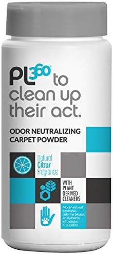 PL360 Pet Odor Neutralizing Carpet Powder | Pet Smell Oder Eliminator | Removes Cat, Dog, Pet, Bad Odors from Carpets | Eco Friendly, Natural and Safe Ingredients | 16 oz
