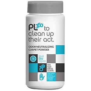 PL360 Pet Odor Neutralizing Carpet Powder Pet Smell Oder Eliminator Removes Cat Dog Pet Bad Odors from Carpets Eco Friendly Natural and Safe Ingredients 16 oz