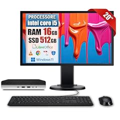 Betazon Postazione Completa • Pc MINI Desktop i5 • Ram 16Gb SSD 512Gb • Monitor 20" HD • Win 11 e Libre Office • Compreso di Mouse e Tastiera (Ricondizionato)