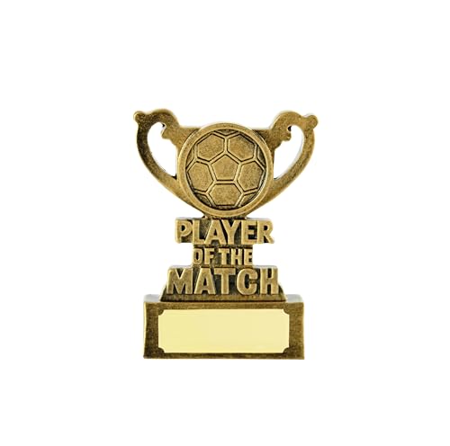 SilverTrophy: Football Player of the Match Gold Award - Ideal for Competitions Tournaments Events Winners Champions Best Player Achievement Kids Party Sunday League Engraving Plate
