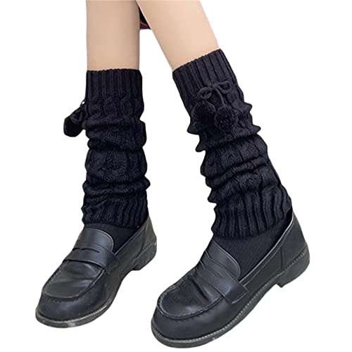 Image of Women Y2k Leg Warmers Ribbed Knitted Harajuku Kawaii Leg Warmers Streetwear