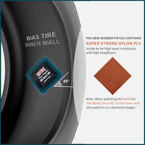 Image of PAX 20 Pcs 45x45mm Upgraded Square 2-in-1 Tire Repair Patches, Suitable for Radial and Bias Tires on Motorcycle, Automobile, Truck, Agricultural Vehicles, BMX, ATVs, River Floating, Inflatable Rubber