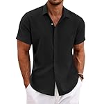 COOFANDY-Mens-Linen-Shirts-Short-Sleeve-Casual-Shirts-Button-Down-Shirt-for-Men-Beach-Summer-Wedding-Shirt COOFANDY Men's Linen Shirts Short Sleeve Casual Shirts Button Down Shirt for Men Beach Summer Wedding Shirt