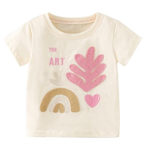Image of Toddler Girl Short Sleeve Shirt Love Heart Top Girls 4th of July Shirts