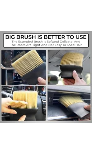Image of 5 PCS Microfiber Car Duster Kit - Interior & Exterior Car Cleaning Detailing Tool Scratch & Lint Free, Pollen Removing Extendable Long Handle Duster for Car & Motorcycle